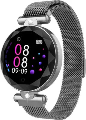 Produktbild von S886 Smart Uhr Runde Farbe Bildschirm Frauen Herzfrequenz Blutdruck Überwachung Armband Silber grau
