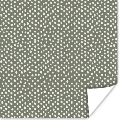 Produktbild von MuchoWow® Poster Polka dots - Grün - Weiß - Muster 100x100 cm - Babyzimmer