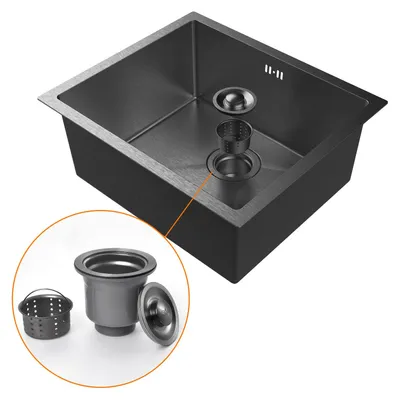 Obrázok produktu pre Ibergrif M85043B Podstavný drez 50 x 43 cm z nehrdzavejúcej ocele, tmavošedý