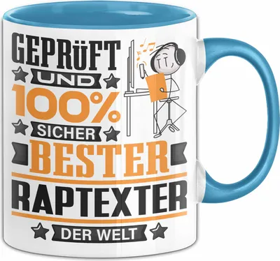 Produktbild von Raptexter Geschenk Lustiger Spruch für Raptexter Geschenkidee Bester Raptexter Der Welt (Blau)