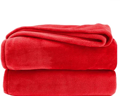 Produktbild von heimtexland ® Kuscheldecke SUPER SOFT Flanell Wohndecke XL Sofadecke Überwurf Uni Typ380 Rot 200 x 150 cm
