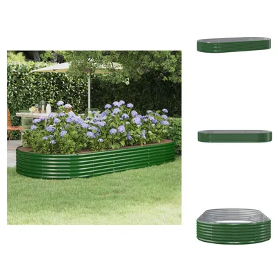 Zdjęcie produktu dla vidaXL Podwyższona grządka Stal malowana proszkowo 296x140x36 cm Zielony - Donice i doniczki