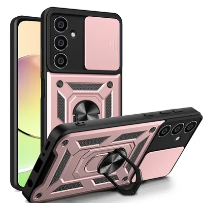 Produktbild von Outdoor Panzer Hülle für Samsung Galaxy S23 FE mit Kameraschutz Ringhalter Case Rosegold