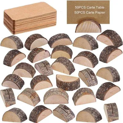 Produktbild von Holztischdienst, 100 Stück, Tischkartenhalter, Standard, Tischdienst, Holz, für Hochzeiten, Geburtstage, Feiern