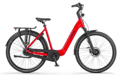 Imagen del producto de Tomos EB 14 - Bicicleta eléctrica - 28 pulgadas - Motor de 250W - Autonomía de 160 km - 7 velocidades - Frenos de disco hidráulicos - Batería de 748Wh - Tipo paso bajo - Color rojo brillante