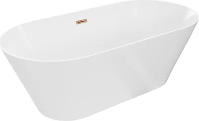 Zdjęcie produktu dla Mexen Luna Slim wanna wolnostojąca 170 x 75 cm, biała, przelew różowe złoto - 52041707500-60