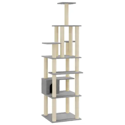 Zdjęcie produktu dla vidaXL Drapak z sizalowymi słupkami do drapania jasnoszary 183 cm