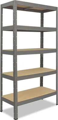 Immagine prodotto di shelfplaza PRO 180x120x50 cm scaffale pesante in grigio con 5 ripiani e 200 kg di portata per ripiano