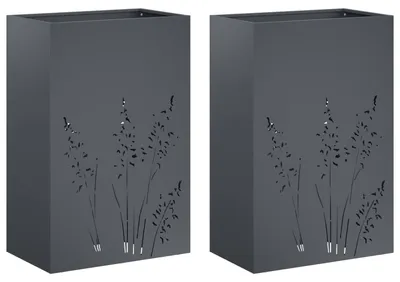 Immagine prodotto di vidaXL Vaso da giardino, 2 pezzi, antracite, 50 x 30 x 75 cm