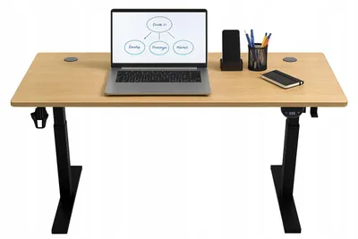 Produktbild von Schreibtisch - Bürotisch 120x60x72cm - Tisch Schwarz - Arbeitsplatz - Stehschreibtisch - mit Höhenverstellung