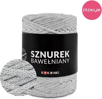 Produktbild von Premium Baumwollkordel 5mm Hellgrau 100m von Kokonki