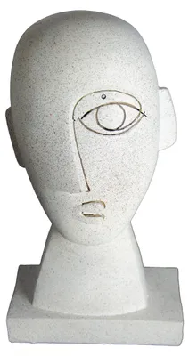 Produktbild von Moderne Dekofigur Zwei Gesichter aus Polyresin Weiss H 27,5 cm