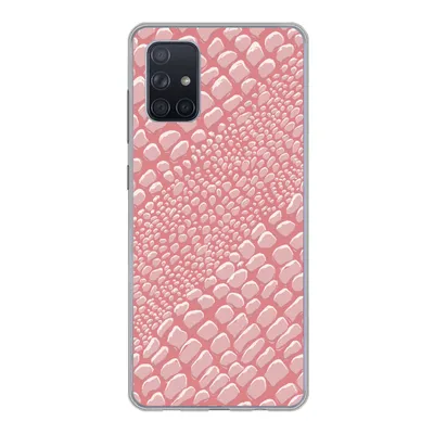 Produktbild von MuchoWow® Handyhülle Schutzhülle Hülle für Samsung Galaxy A51 Krokodilleder - Tierprint - Rosa Silikon Softcase Handy Hülle - Schutzabdeckung
