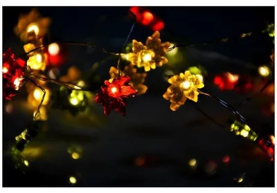 Produktbild von Blumengirlande ,Lichterkette, Dekogirlande, Blütengirlande  20LED Lichter,  ohne Timer