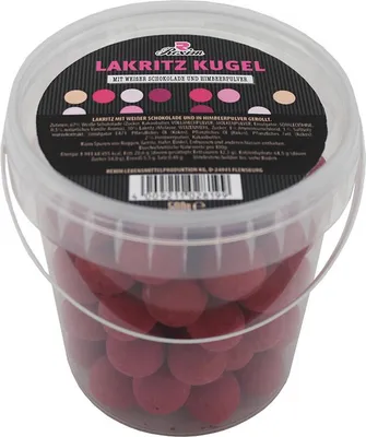 Produktbild von Rexim Lakritz Kugel mit weißer Schokolade und Himbeerpulver 500g