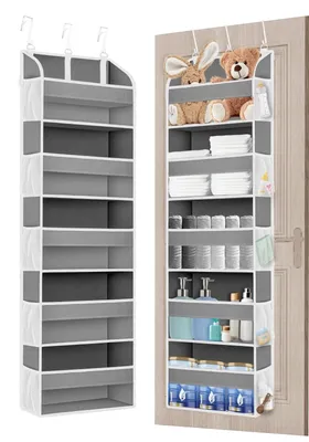 Produktbild von Multifunktionale Tür-Organizer mit 3 Haken und 10 Aufbewahrungstaschen