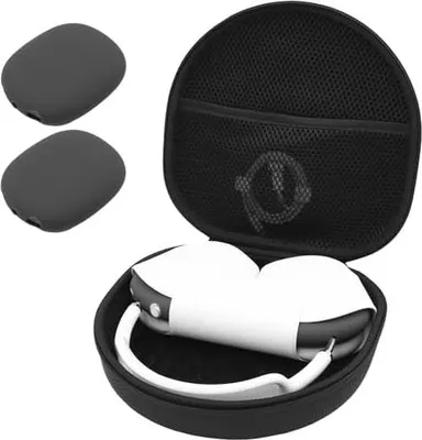 Produktbild von ProCase Hart Kopfhörer Tasche für AirPods Max mit 2 Smart Silikon Schutzhüllen, Hardshell Eva Tragetasche Headset Hülle Case -Schwarz