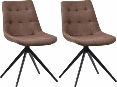 Produktbild von CLP 2er Set Esszimmerstuhl Merna schwenkbar und gepolstert taupe Material Stoff