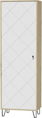 Produktbild von 175x59x25 cm Aufsatzschrank in Eiche Sonoma und mattweißen Fronten VIVALDI