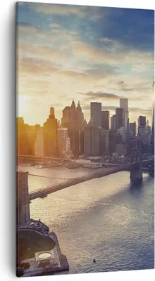 Produktbild von Bild auf Leinwand - Leinwandbild - New York Stadt - 45x80cm - Wand Bild - Wanddeko - Wandbilder - Leinwanddruck - Bilder - Kunstdruck - Wanddekoration - Leinwand bilder - Wandkunst - PA45x80-3733