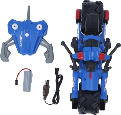 Obrázek produktu pro 1/10 RC motorka hračka na dálkové ovládání driftovací kaskadérská motorka pro děti od 6 let modrá