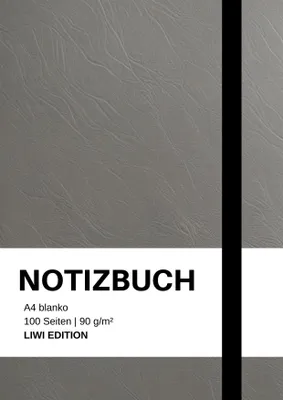 Produktbild von Notizbuch A4 blanko grau - 100 Seiten Soft Cover -Papier