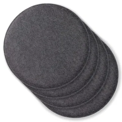 Immagine prodotto di Omgoods - Set di 4 cuscini rotondi in feltro, antiscivolo, color grigio scuro