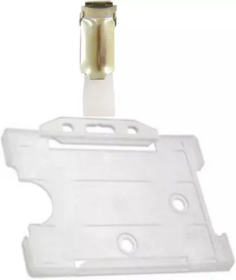 Produktbild von 1x TRANSPARENT Ausweisset Ausweis-Set Ausweishülle Auswelter Kartenhalter+ Milchiger Lasche Clip GROSSE FARBAUSWAHL
