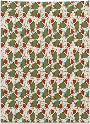 Produktbild von Abakuhaus Avocado Wandteppich, Mexikanisches Frucht-Motiv aus Weiches Mikrofaser Stoff Kein Verblassen Klare Farben Waschbar, 110 x 150 cm, Mehrfarbig