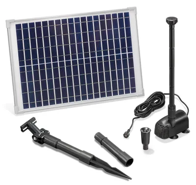 Image de Pompe de bassin solaire - Pompe à eau solaire - 20 W - 1350 l/h - 1,9 m