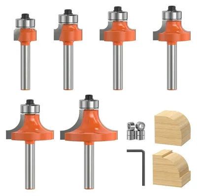 Immagine prodotto di Set di frese a raggio, 6 pezzi, con gambo in metallo duro da 6 mm, raggi da 1,6 a 12,7 mm
