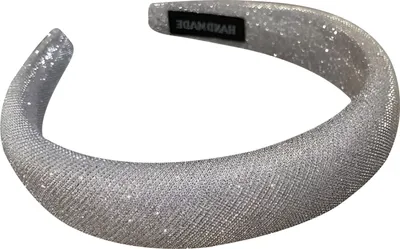 Produktbild von Breiter Haarreif aus glänzendem Uni-Stoff – modemäßig Silber