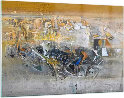 Produktbild von Bilder auf glas - Abstraktion modern - 120x80cm - Glasbilder - Wandbilder - Kunstdruck - zum Aufhängen bereit - Wanddekoration aus Glas - Glas Bilder - Wandbild auf Glas - Einteilig - GAA120x80-4001