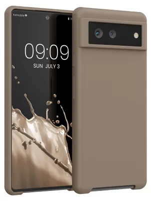 Produktbild von kwmobile Handyhülle für Google Pixel 6 Hülle - Case Silikon - Kabelloses Laden - Schutzhülle Cover in Taupe