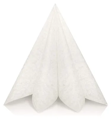 Produktbild von GRUBLy Airlaid Serviette Ornaments in Weiß, 40 x 40 cm, 50 Stück - Ideal für Hochzeiten
