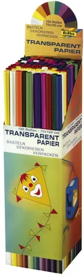 Zdjęcie produktu dla FOLIA 881 Przezroczysty papier w różnych kolorach 100 rolek 70 cm x 100 cm 42 g/m²