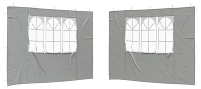 Produktbild von vidaXL Party Zelt Seitenteil 2 pcs 300 x 195 cm Hellgrau PE und Stahl