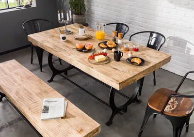 Produktbild von MASSIVMOEBEL24 Esstisch Altholz 240x100x80 lackiert INDUSTRIAL #30