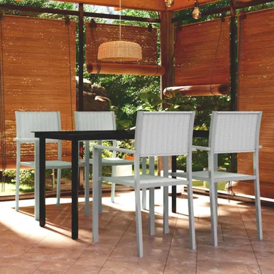 Image de Maison Exclusive - Ensemble de salon de jardin 5 pièces, blanc