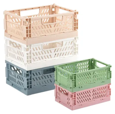 Image de petites caisses pliantes, 3 petites boîtes pliantes, 2 mini-boîtes pliantes, boîtes pliantes robustes, paniers pliants, boîtes pliantes empilables pour la cuisine et la chambre d'enfant