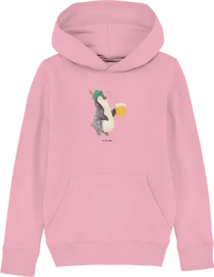 Produktbild von Mr. & Mrs. Panda Kinderpullover Pinguin Bier 7-8 Jahre (122/128) - Baumwolle Pink - Geschenk, Hoodie, Sweatshirt, Beschwippst, , Pullover, Kinderbekleidung