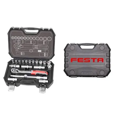 Produktbild von Blankset, 20 Stück, 1/2", Kunststoffkoffer, CrV, FESTA