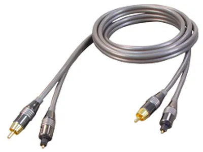 Produktbild von Transmedia LWL-Kabel; Toslink-Stecker + Cinchstecker - Toslink-Stecker + Cinchstecker 1,5 m, BAL 21-1,5
