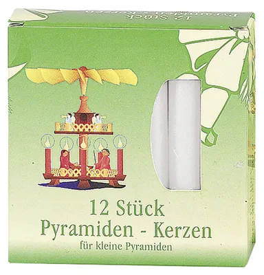 Produktbild von Pyramidenkerze 10cm Ø1,7cm weiß 12 Pack