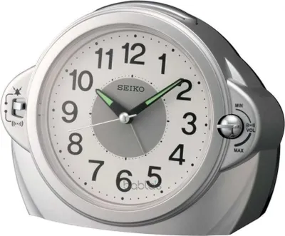 Seiko Clocks QHL091Y LCD Wecker – Eckig, Gelb-schwarz, Mit Kalender