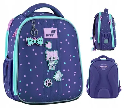 Zdjęcie produktu dla Tornister do szkoły dla dziewczynki do 1 klasy A4 gumowe badge na rzep Kite