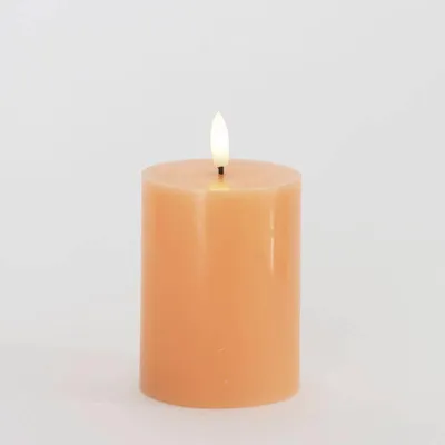 Obrázok produktu pre SIRIUS Vosková LED sviečka Sille, broskyňová, 7,5 x 10 cm