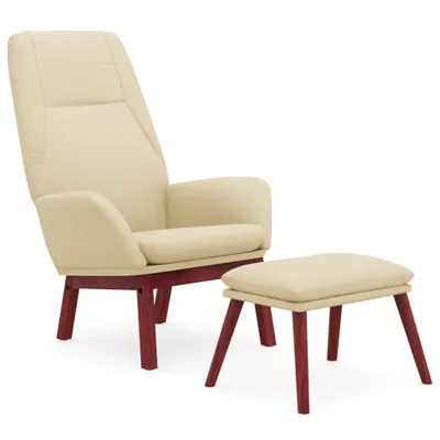 Produktbild von Relaxsessel mit Hocker Creme Stoff