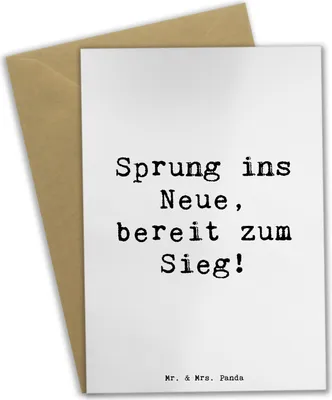 Produktbild von Mr. & Mrs. Panda Grußkarte Spruch Sich in einer neuen Sportart versuchen - Weiß - Geschenk, Zuversicht, Selbstvertrauen, einladungskarten, Siegeswillen, Mutmacher, Trost