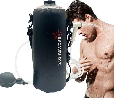 Productafbeelding van Camping Douchezak - Draagbare Buitendouche - Kamperen en Reizen - Zonneverwarmd Water - 12 Liter - Zwart